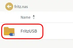 Das Verzeichnis des USB-Sticks in der Web-Gui des FRITZ!NAS